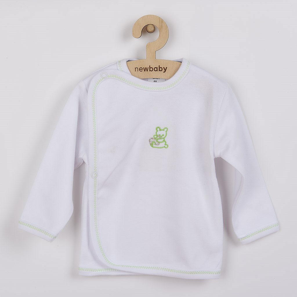 Kojenecká košilka s vyšívaným obrázkem New Baby zelená - 1