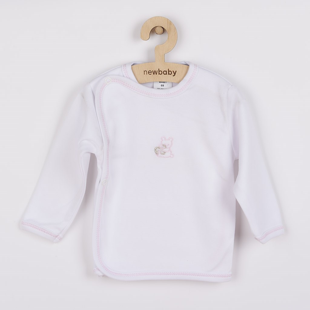 Kojenecká košilka s vyšívaným obrázkem New Baby růžová, Velikost: 50