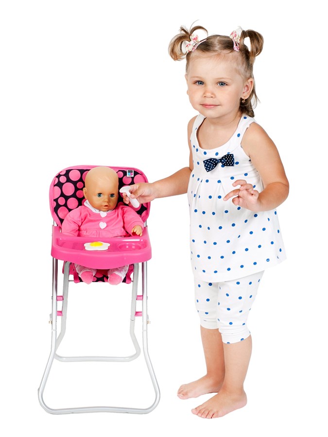 Jídelní židlička pro panenky PlayTo Dorotka růžová - 2