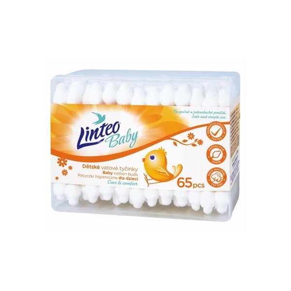 Vatové tyčinky Linteo Baby 65 ks