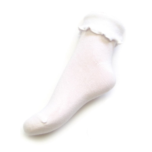 Kojenecké bavlněné ponožky s volánkem New Baby bílé