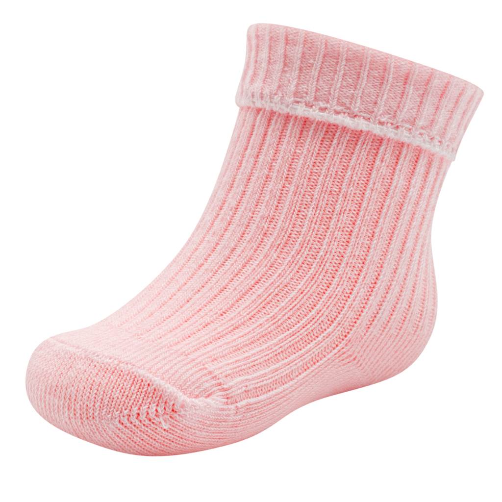 Kojenecké bavlněné ponožky New Baby růžové vel. 56 (0-3m)