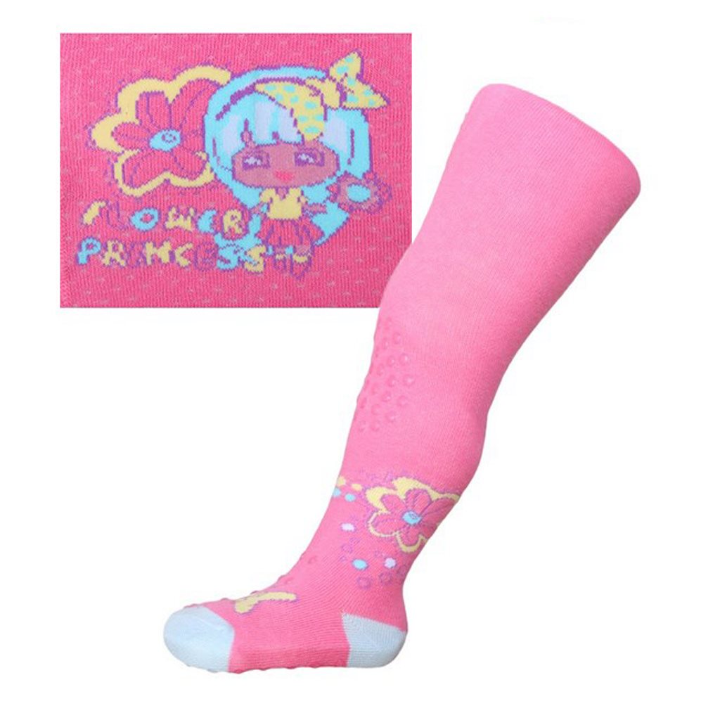 Bavlněné punčocháčky New Baby 3xABS růžové flower princess104 (3-4r)