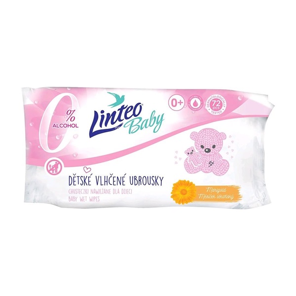 Dětské vlhčené ubrousky Linteo Baby 72 ks Soft and cream - sada 24 kusů