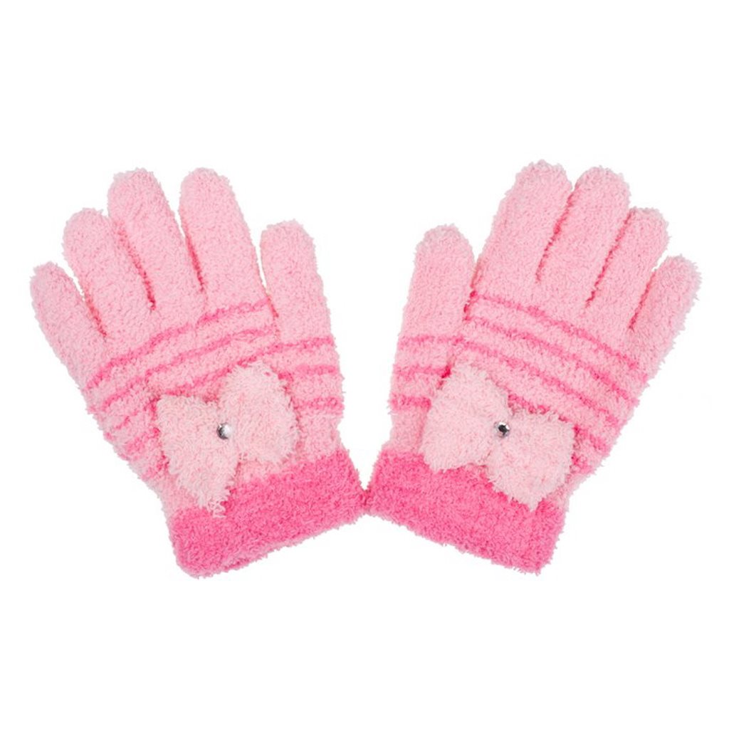 Dětské zimní froté rukavičky New Baby světle růžové110 (4-5r)