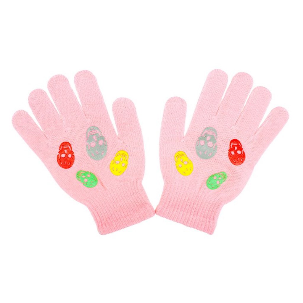 Dětské zimní rukavičky New Baby Girl světle růžové122 (6-7 let)