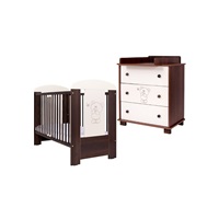 2-dílná sada dětského nábytku Drewex Malý medvídek a motýlek ořech