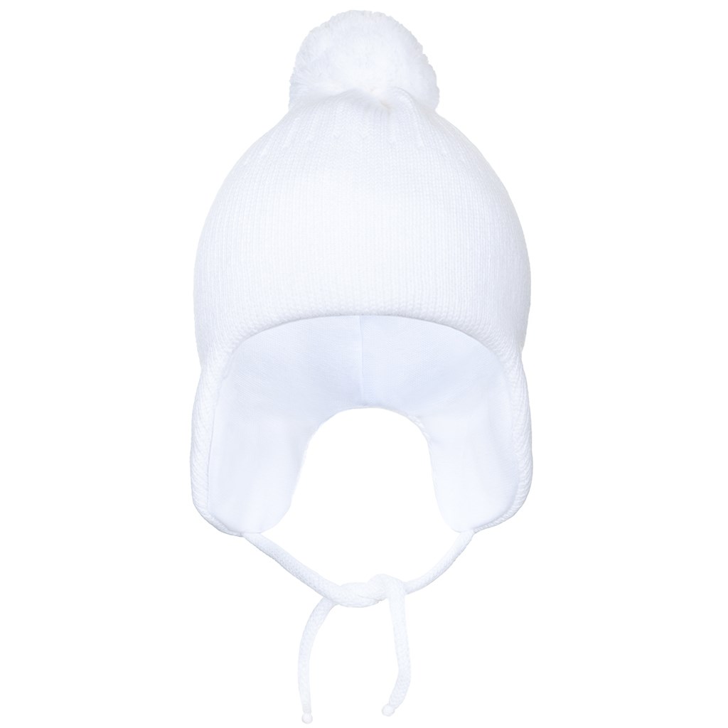 Zimní dětská čepička New Baby bílá vel. 98 (2-3r)