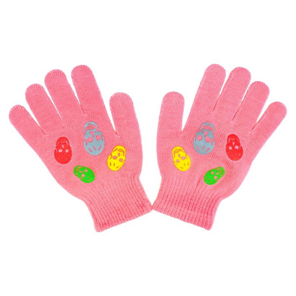 Dětské zimní rukavičky New Baby Girl malinové122 (6-7 let)