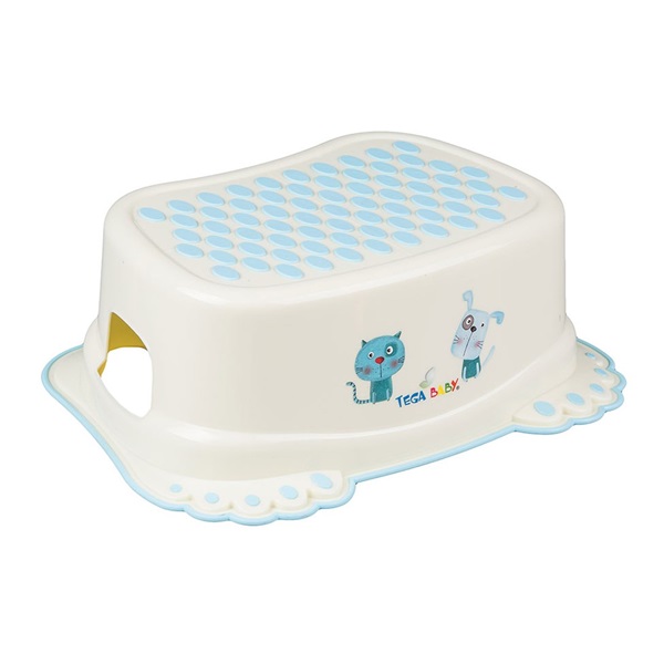 Dětské protiskluzové stupátko do koupelny Pejsek a Kočička žluté