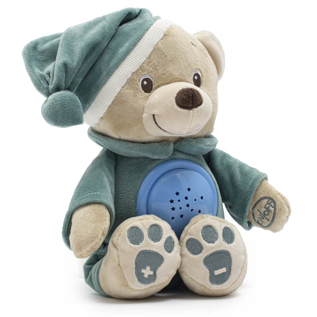 Plyšový usínáček medvídek s projektorem Baby Mix modrý - 1