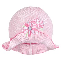 Pletený klobouček New Baby růžovo-růžový