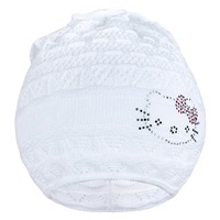 Pletená čepička-šátek New Baby kočička bílá