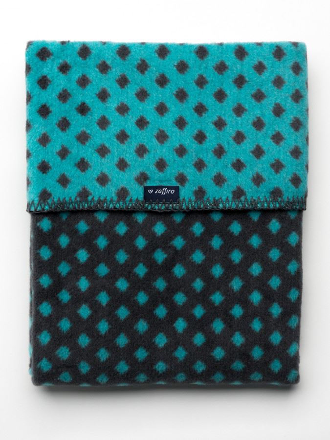 Dětská bavlněná deka se vzorem Womar 75×100 grafitovo-tyrkysová