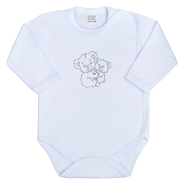 Kojenecké body celorozepínací New Baby Malá Zvířátka bílé