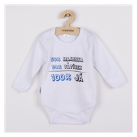 Body s potiskem New Baby 50% MAMINKA + 50% TATÍNEK - 100% JÁ modré