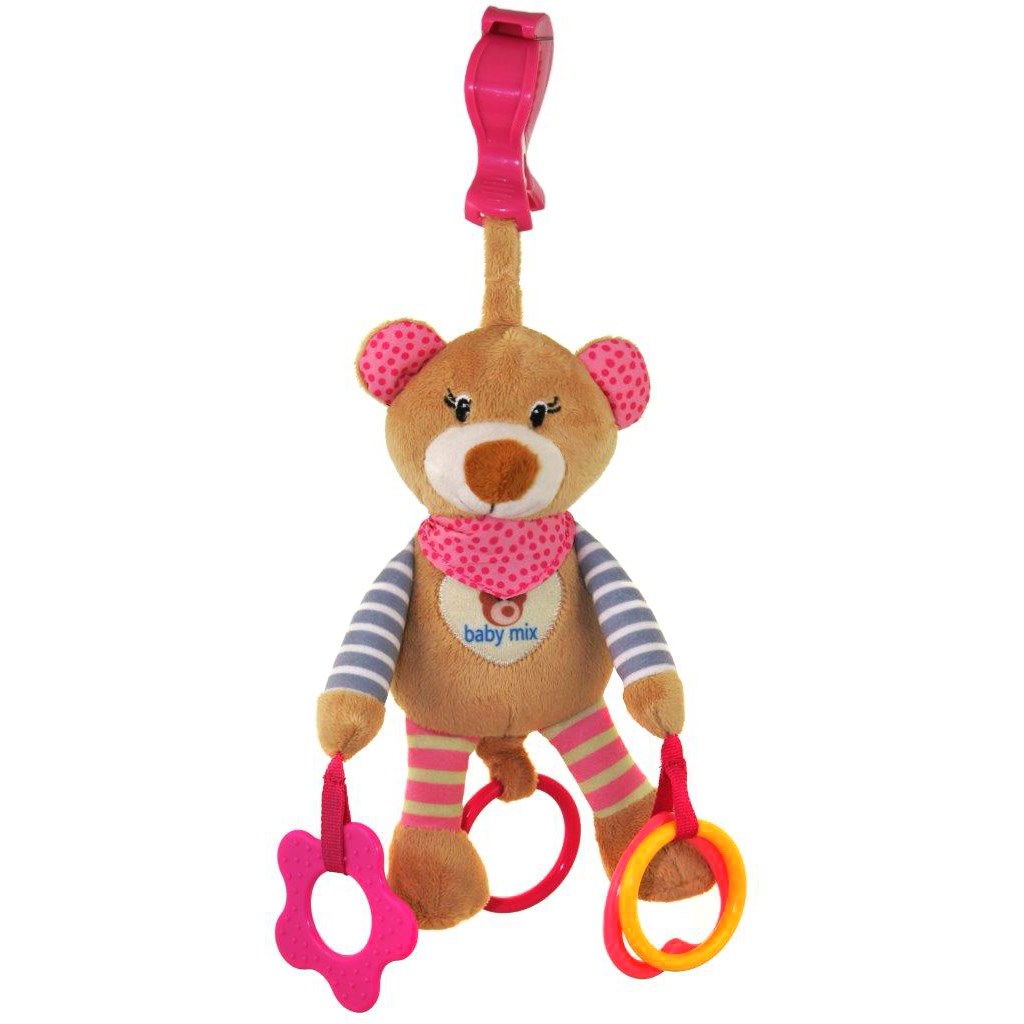 Plyšová hračka s vibrací Baby Mix medvídek růžový