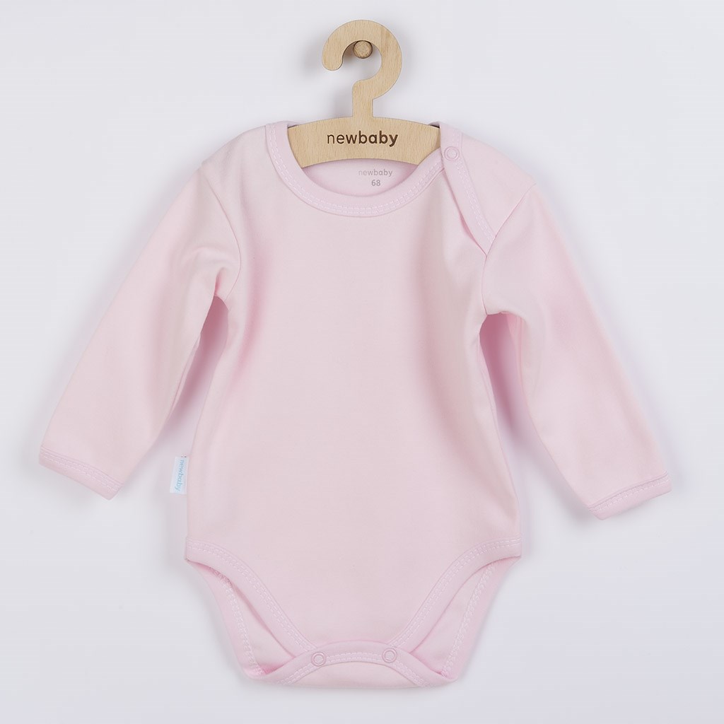 NEW BABY Kojenecké body s dlouhým rukávem New Baby Pastel růžové