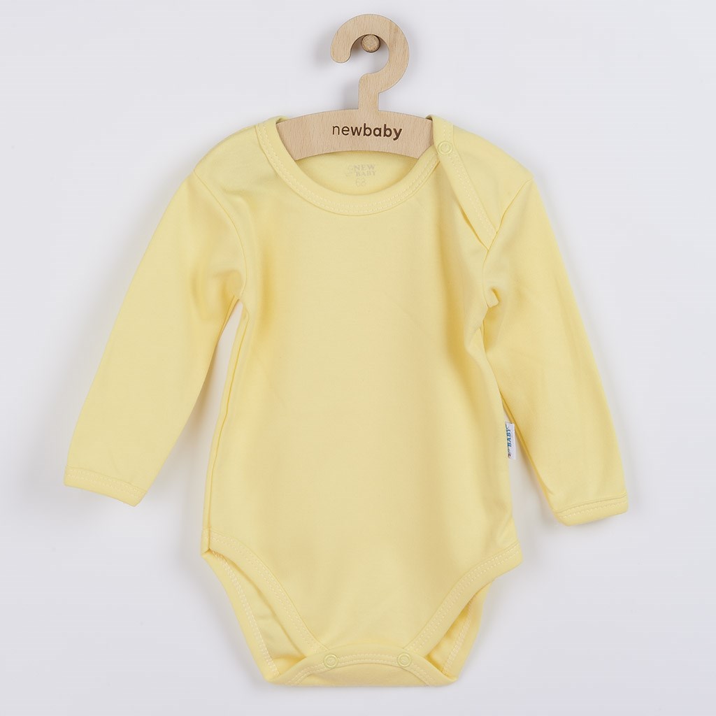 NEW BABY Kojenecké body s dlouhým rukávem New Baby Pastel žluté