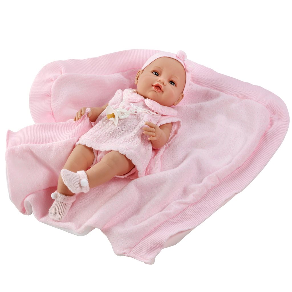 Luxusní dětská panenka-miminko Berbesa Ema 39cm, Růžová
