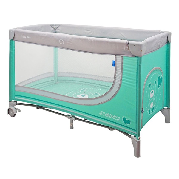 Dětská cestovní postýlka Baby Mix Medvídek mint