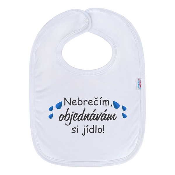 Kojenecký bavlněný bryndák New Baby Nebrečím objednávám si jídlo!