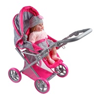 Multifunkční kočárek pro panenky Baby Mix Elsa šedo-růžový