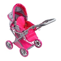 Multifunkční kočárek pro panenky Baby Mix Elsa šedo-růžový