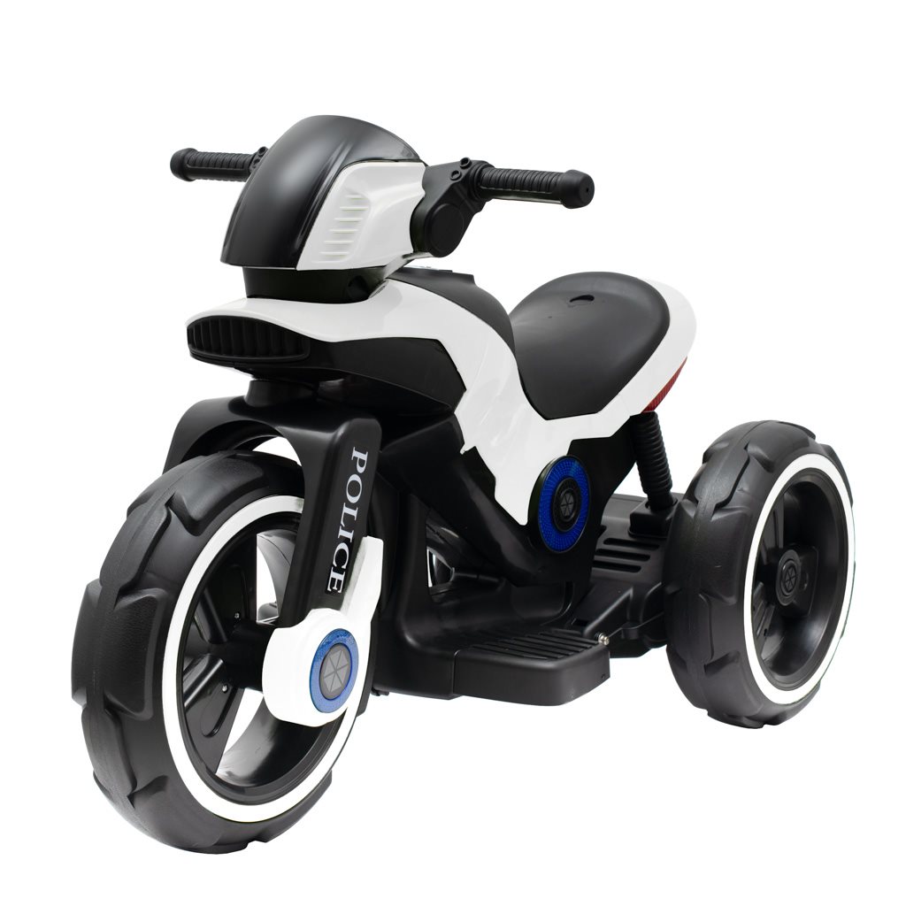 Dětská elektrická motorka Baby Mix POLICE bílá - 1