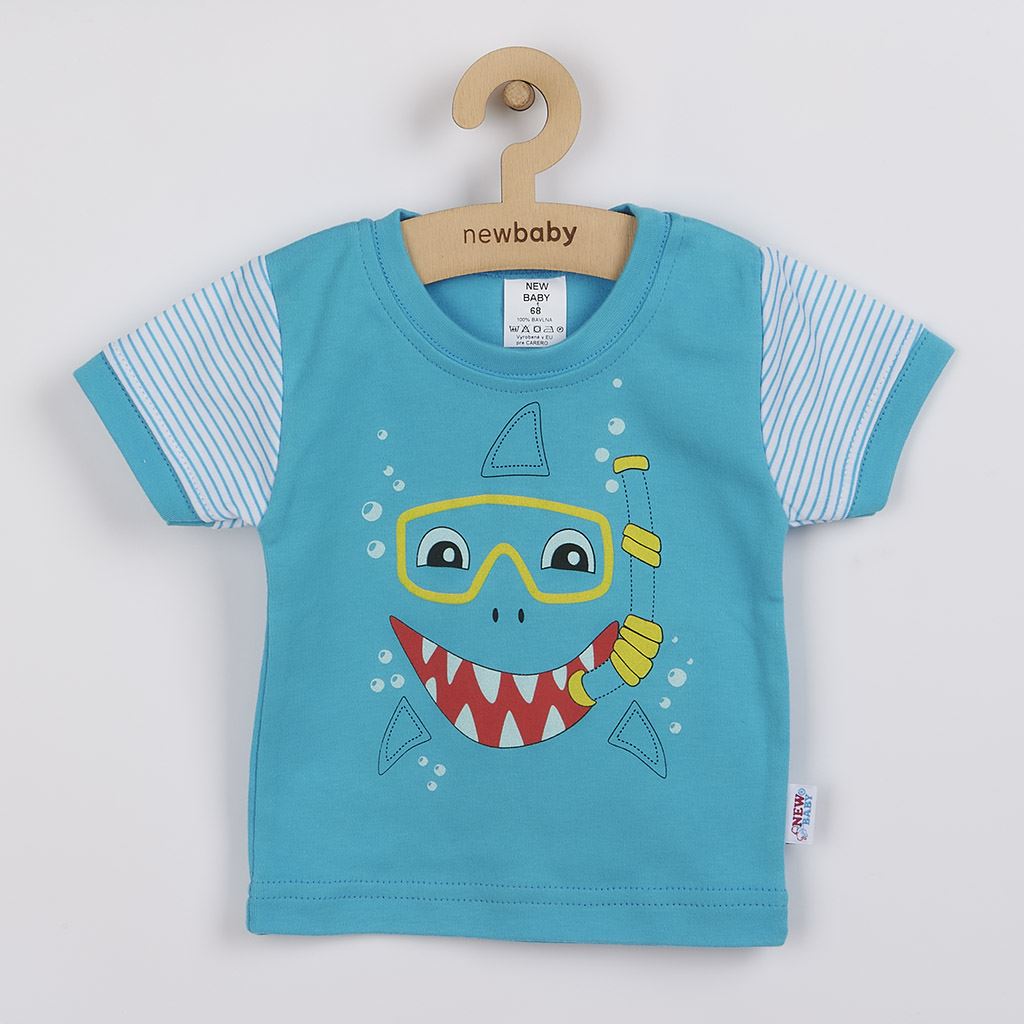 Kojenecké tričko s krátkým rukávem a tepláčky New Baby Shark - 1