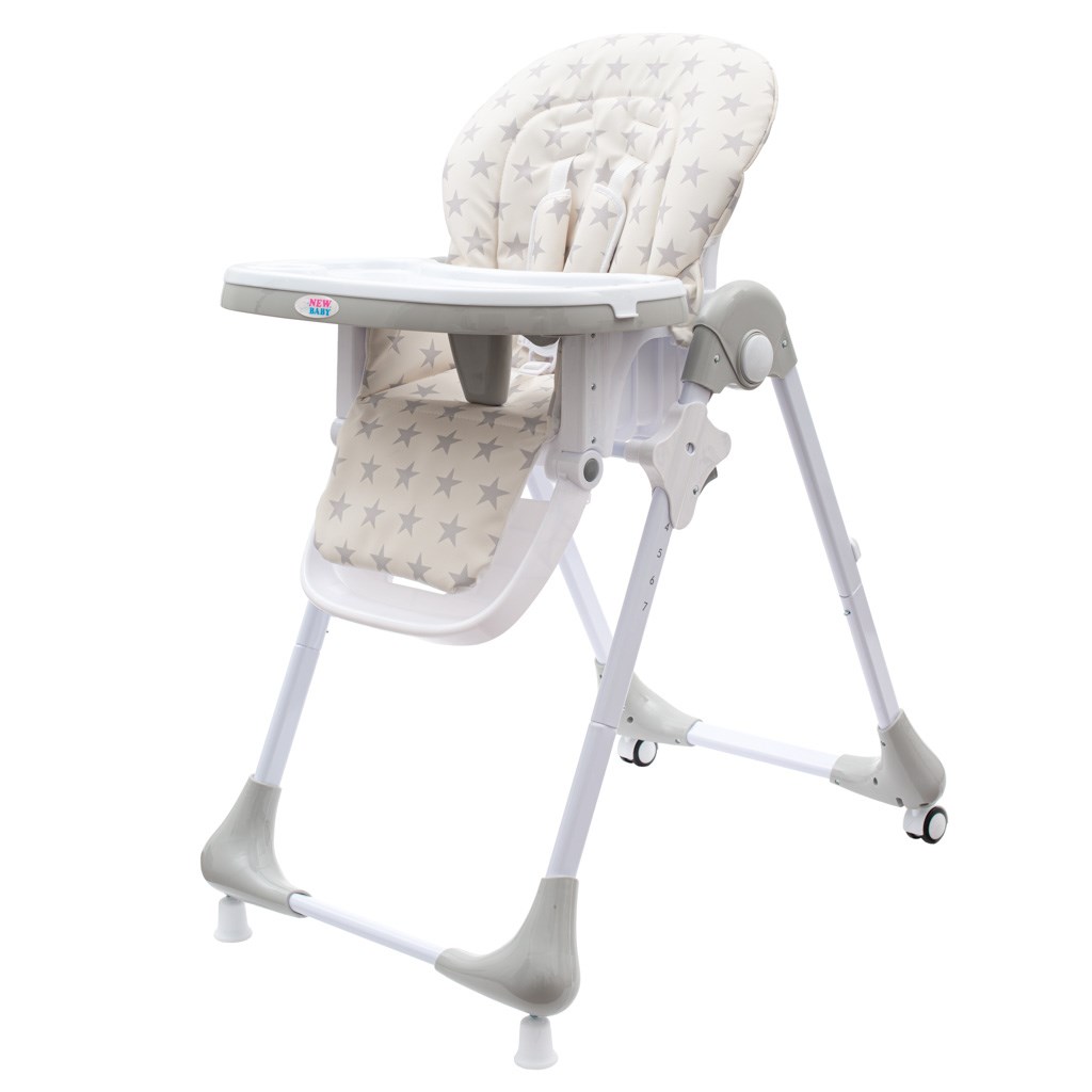 Jídelní židlička NEW BABY Gray Star – ekokůže