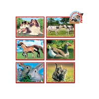 Skládací obrázkové kostky 12 ks domácí zvířátka