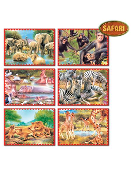 Skládací obrázkové kostky 12 ks safari