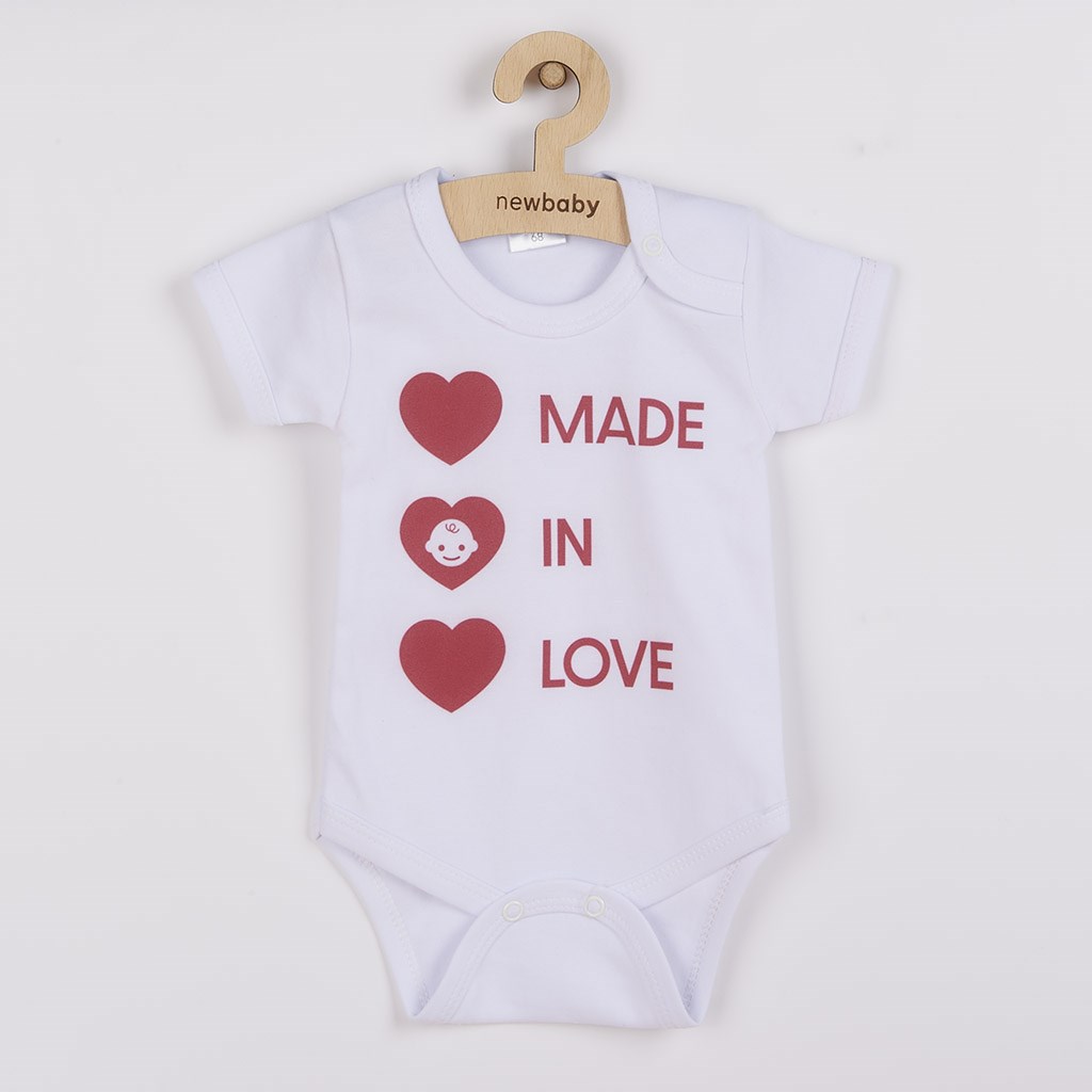 Body s potiskem New Baby MADE IN LOVE, Velikost: 62 (3-6m)