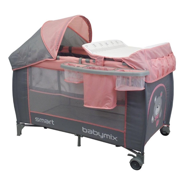 Dětská cestovní postýlka s polohováním Baby Mix De Lux Pink