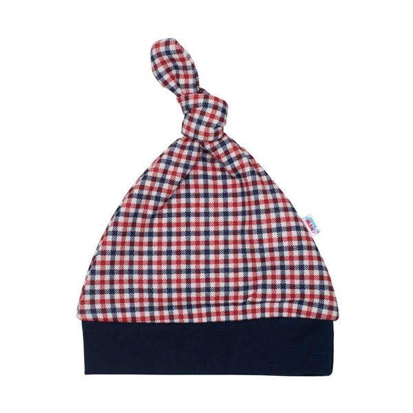 Kojenecká bavlněná čepička New Baby Checkered