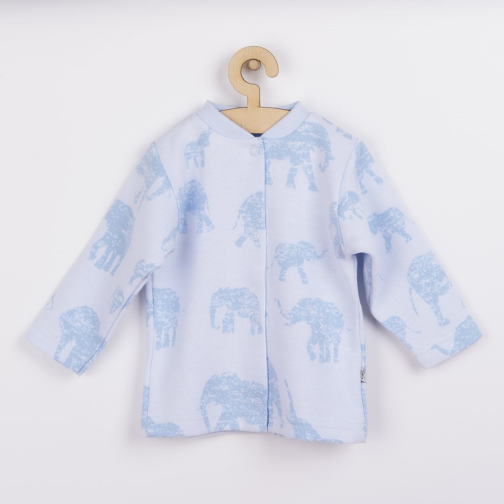 Kojenecký kabátek Baby Service Sloni modrý vel. 68 (4-6m)