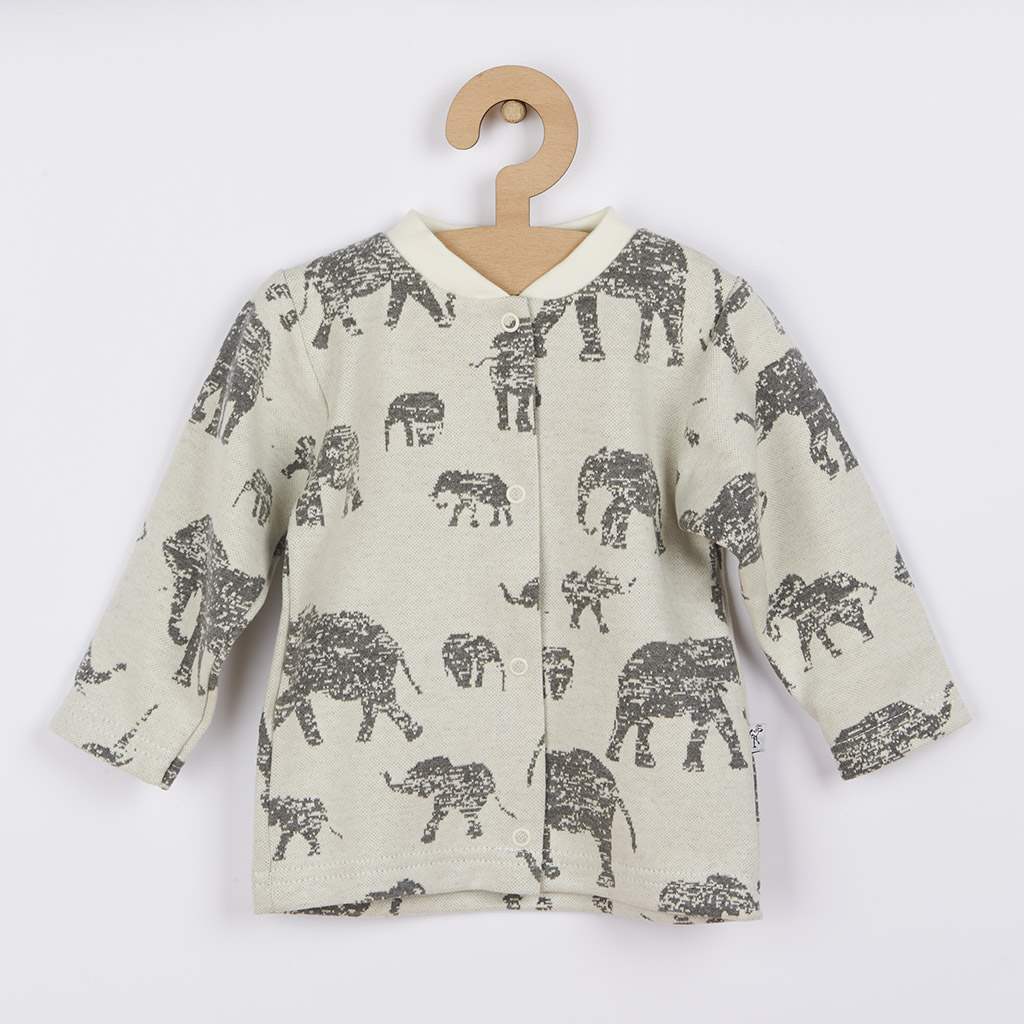 Kojenecký kabátek Baby Service Sloni šedý vel. 74 (6-9m)