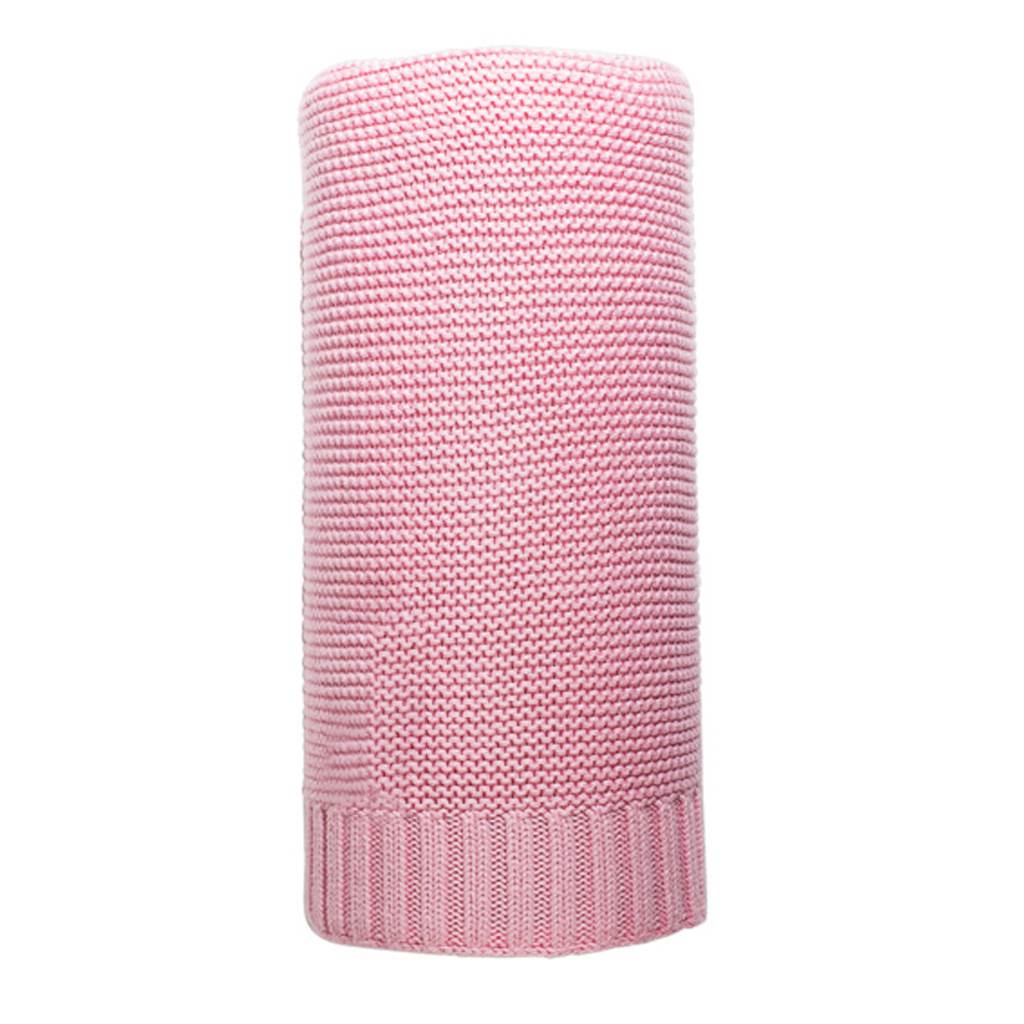 Bambusová pletená deka NEW BABY 100×80 cm růžová - 1