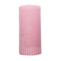 Bambusová pletená deka NEW BABY 100x80 cm růžová