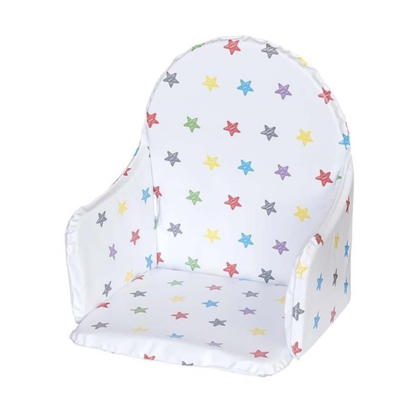 Vložka do dřevěných jídelních židliček typu New Baby Victory bílá hvězdy různobarevné