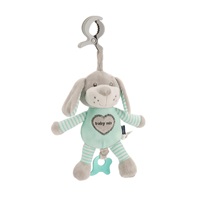 Edukační hrající plyšová hračka s klipem Baby Mix pes mátový