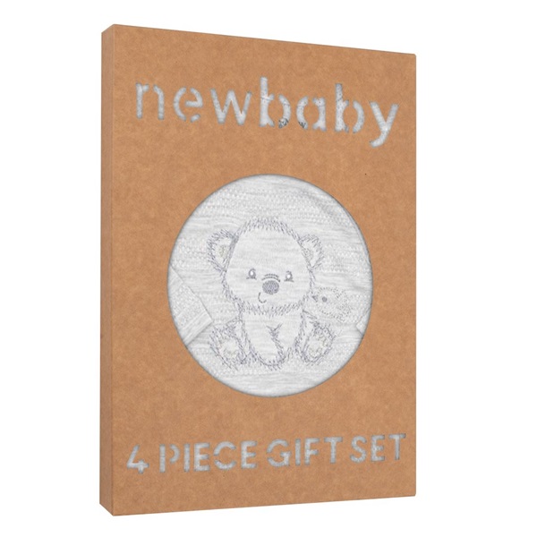 Kojenecká soupravička do porodnice New Baby Sweet Bear šedá