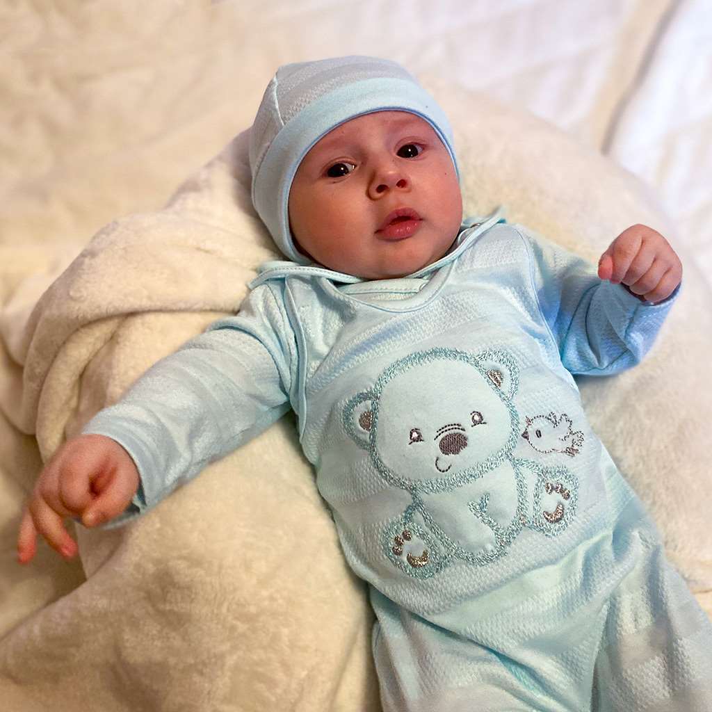 Kojenecká soupravička do porodnice New Baby Sweet Bear modrá - 8