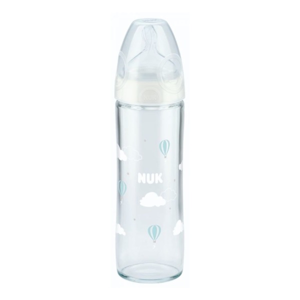 Skleněná kojenecká láhev NUK New Classic 240 ml white