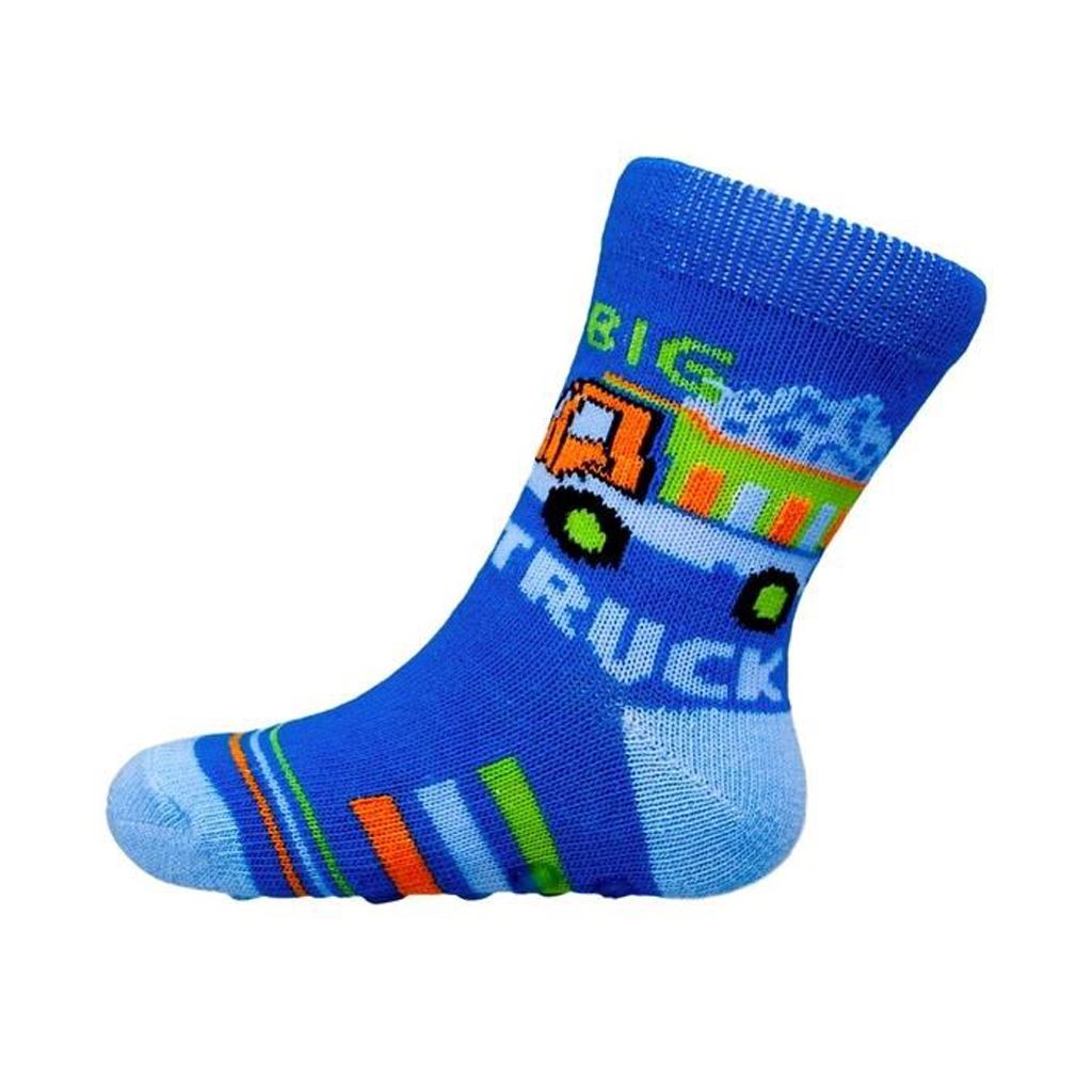 Kojenecké ponožky New Baby s ABS modré nákladní auto62 (3-6m)