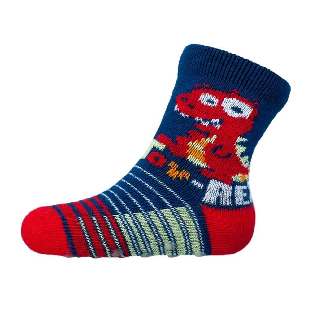 Kojenecké ponožky New Baby s ABS tmavě modré toy rex74 (6-9m)