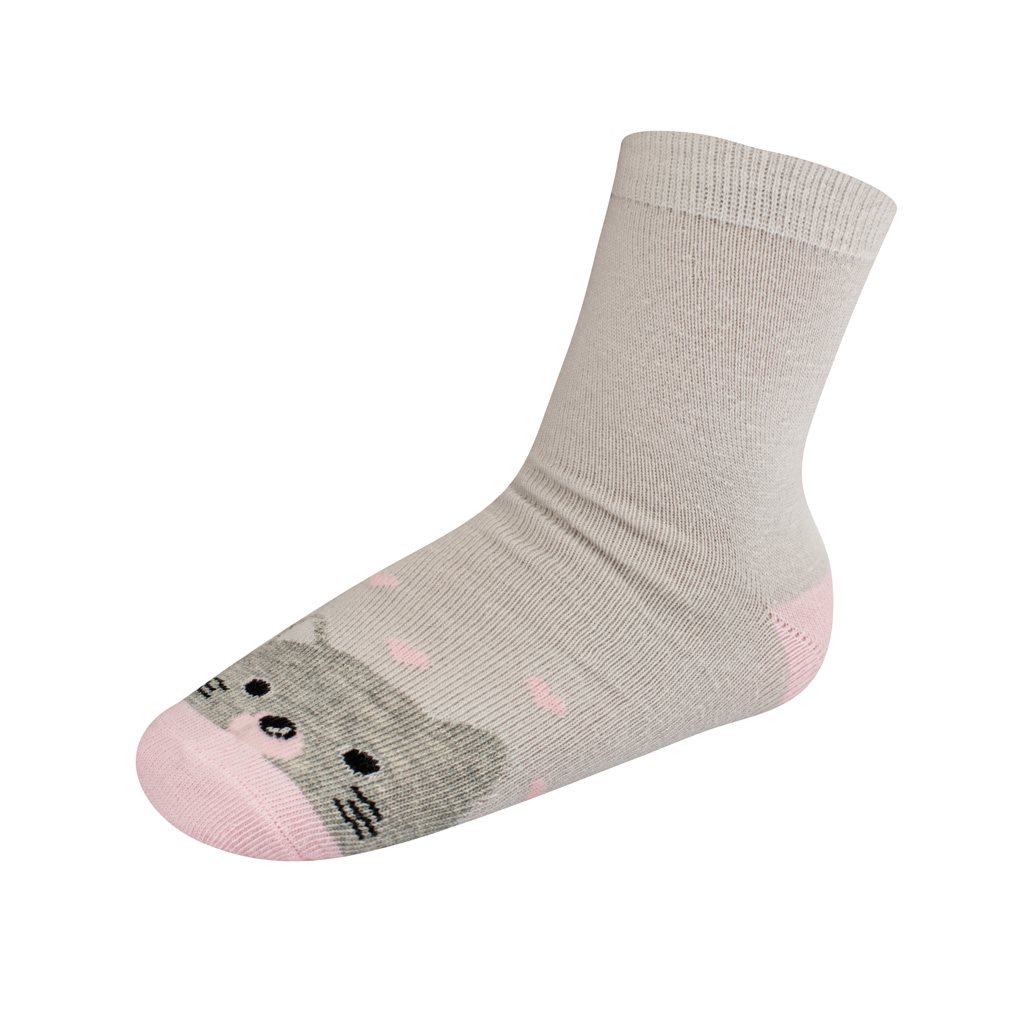 Dětské bavlněné ponožky New Baby šedé kočka