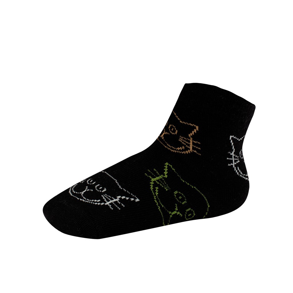 Dětské bavlněné ponožky New Baby černé kočka