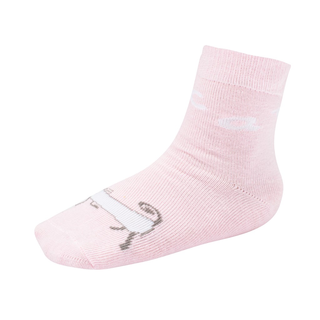 Dětské bavlněné ponožky New Baby růžové kočka